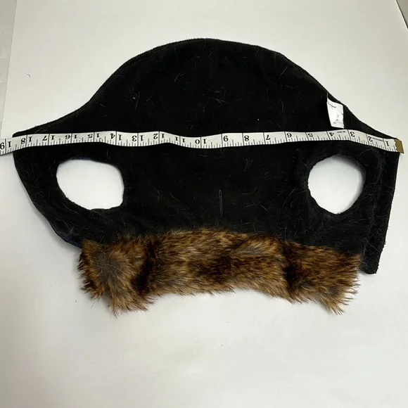 Dog puffer jacket with fur collar navy blue with brown faux fur,‎ size M medium - Picture 11 of 12